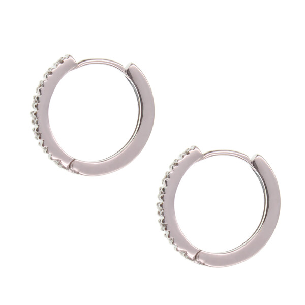Aros Samantha de oro blanco 18k con brillantes. Aros Samantha de oro blanco 18k con brillantes.