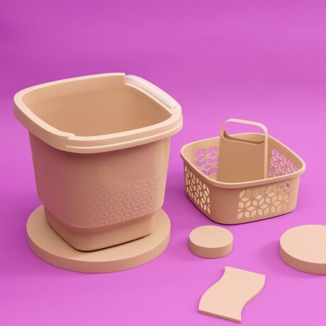 Kit Balde con cesto de limpieza CAPPUCCINO