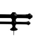 Barrote cortina metal Eurometal DUO 2,0m + 2 soportes NEGRO