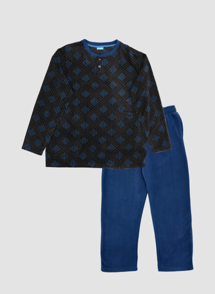 PIJAMA CON ROMBITOS NEGRO