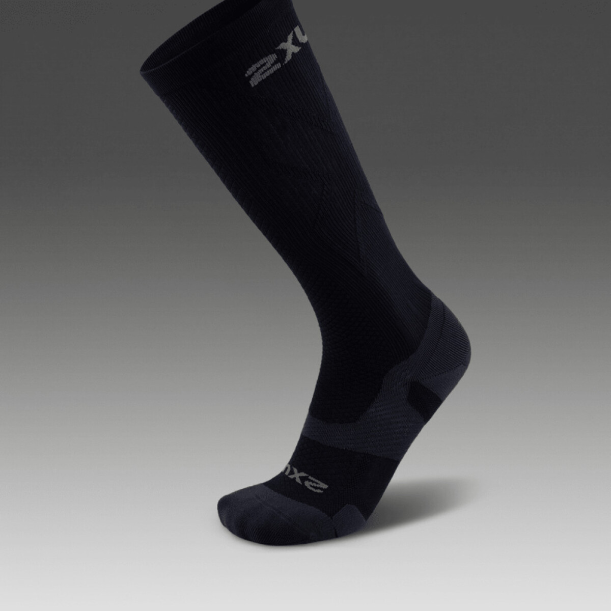 Medias Running Vectr Light Cushion Full Length Compression Unisex - Black/titanium 