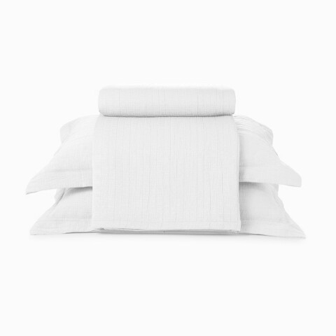 Juego Colcha y Funda Dohler King 100% Microfibra BLANCO