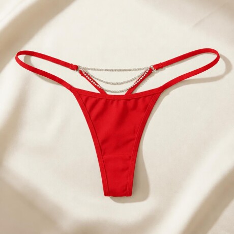Tanga Cola Less Con Aplique Rojo