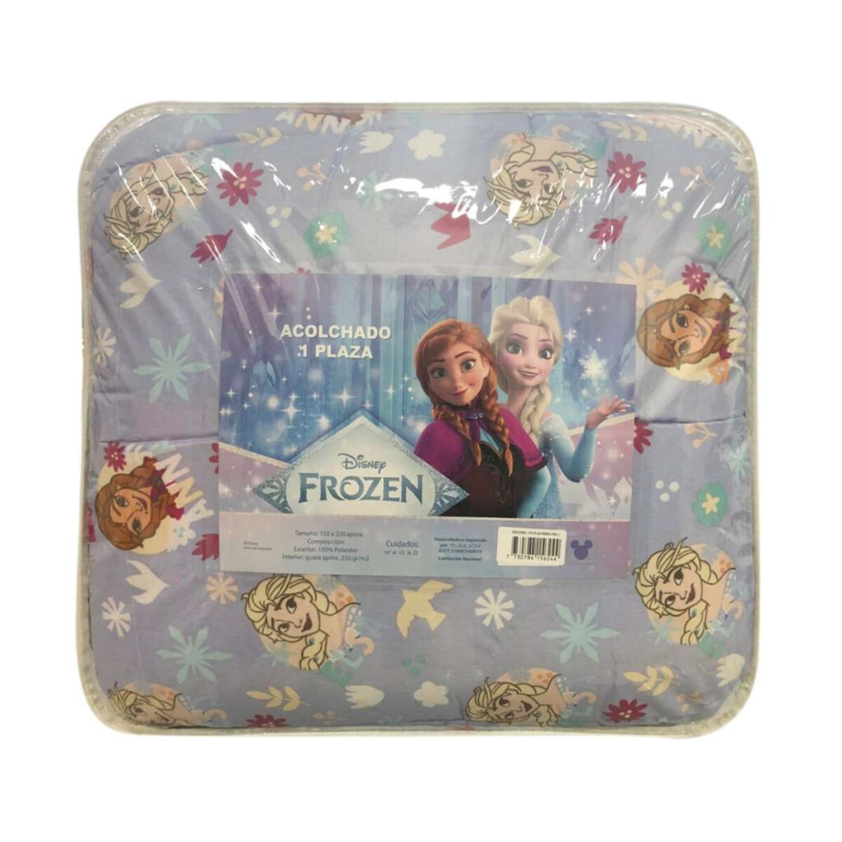 Acolchado Infantil Forzen 1 Plaza 100% Microfibra - Lila 