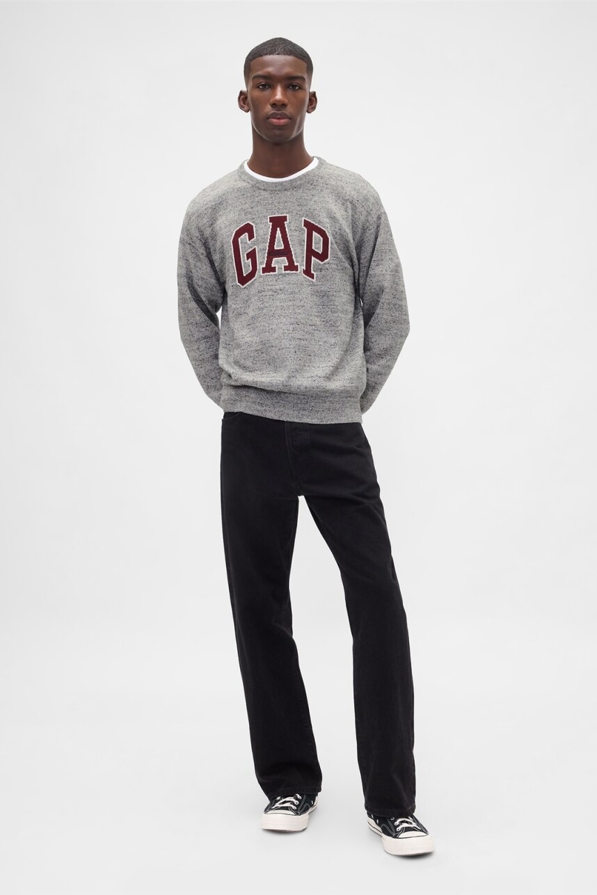 Buzo Logo Gap Hombre B10 Grey Heather