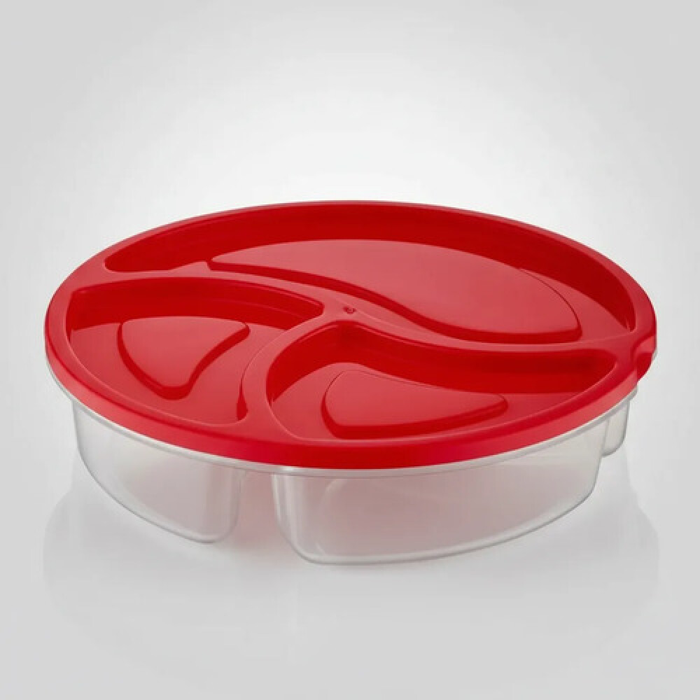 Vianda redonda 3 divisiones 21x21x5 cm QLUX IDEAS Vianda redonda 3 divisiones 21x21x5 cm QLUX IDEAS