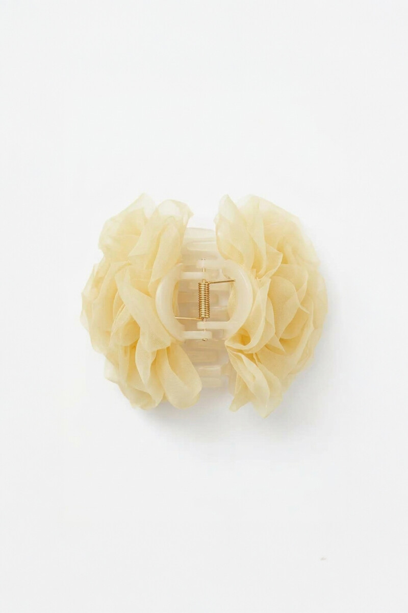 Broche flor tul amarillo