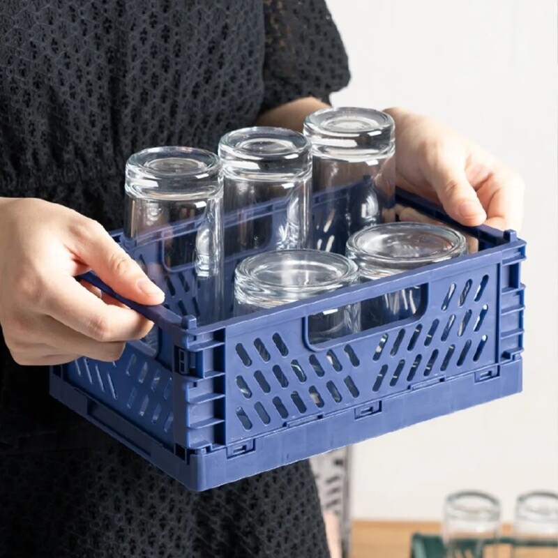 Caja de almacenamiento plegable mediano azul