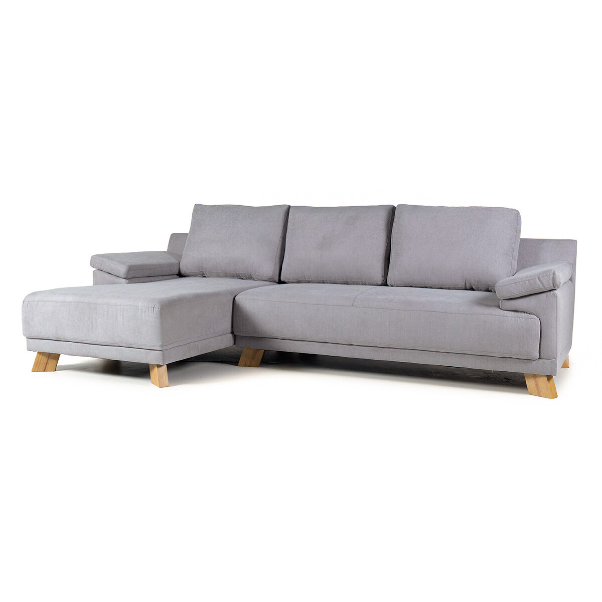 Rinconera Adalia - Tela Microfibra - Chaise izquierdo - 12074 (Gris) 