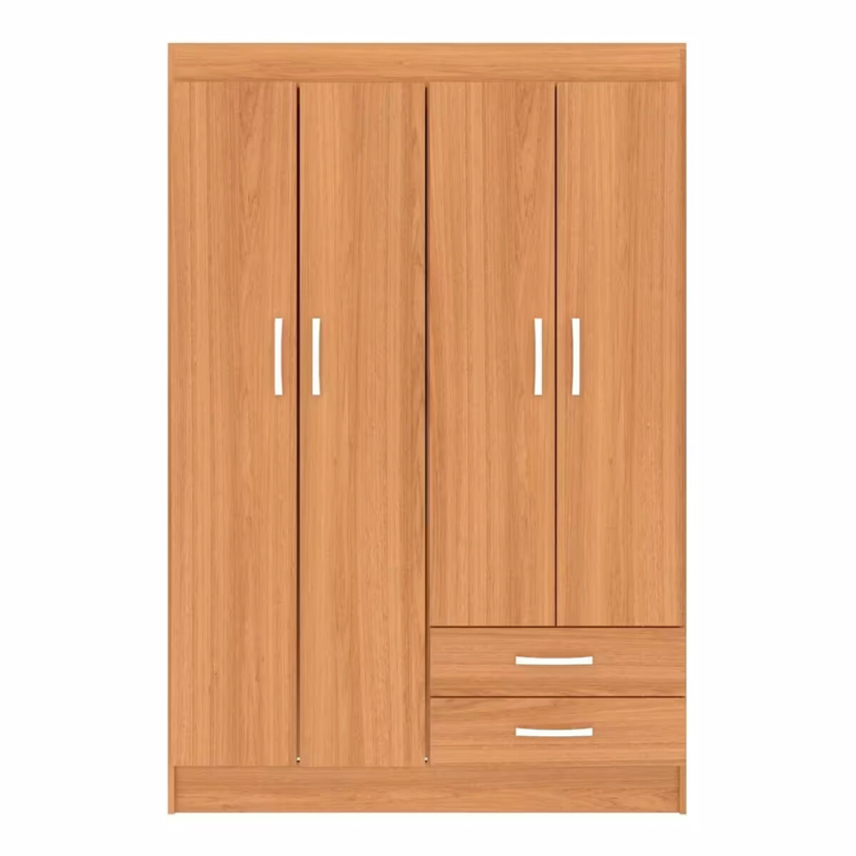 Ropero Marrón 4 Puertas 2 Cajones 183x105x40cm 