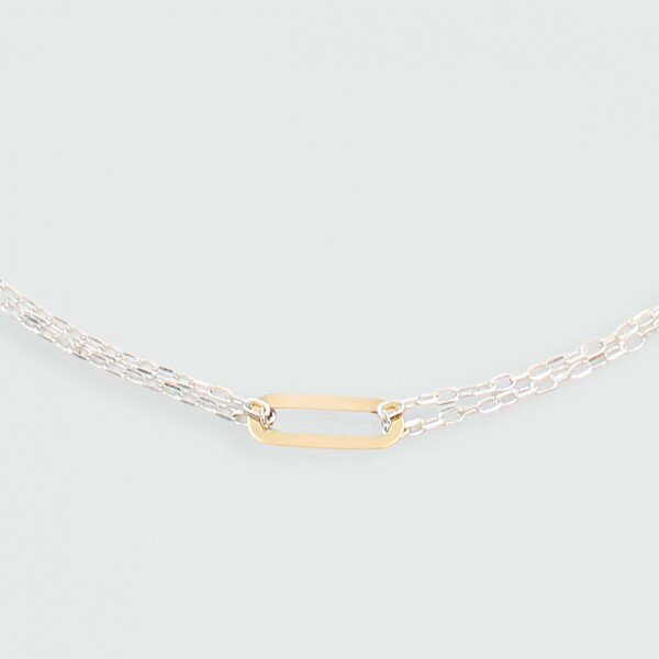 Cadena Ovo de Moon en plata 925 con detalles de oro 18k Cadena Ovo de Moon en plata 925 con detalles de oro 18k