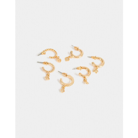 Set De Argollas Con Multidijes Dorado