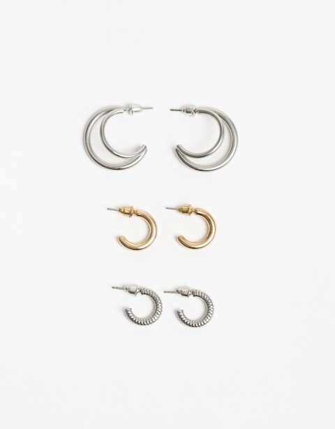 Aros Argollas Set Metal Aros Argolla Set Metal - Dorado