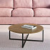 Mesa De Centro Circa Baja Madera Hierro 70cm Diámetro MESA DE CENTRO CIRCA BAJA