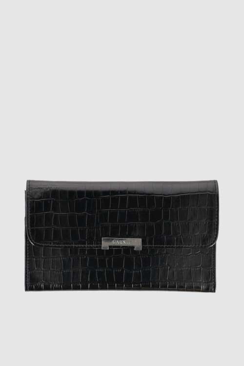 Portadocumentos con broche Crocco Negro