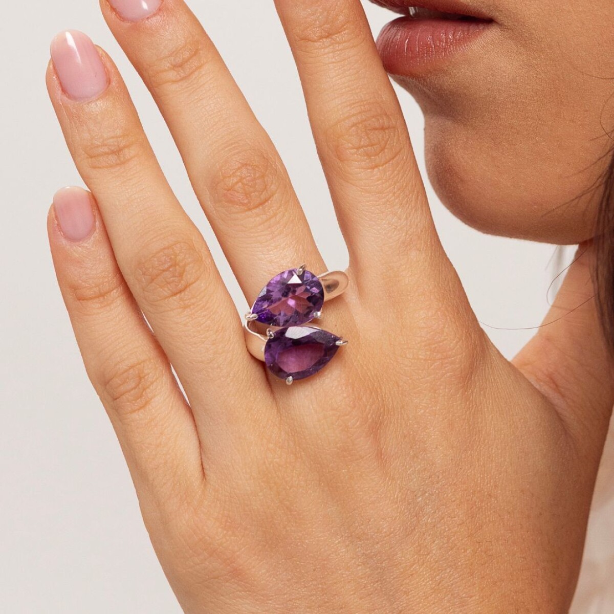 Anillo Clavel Amatista - Plata 925 