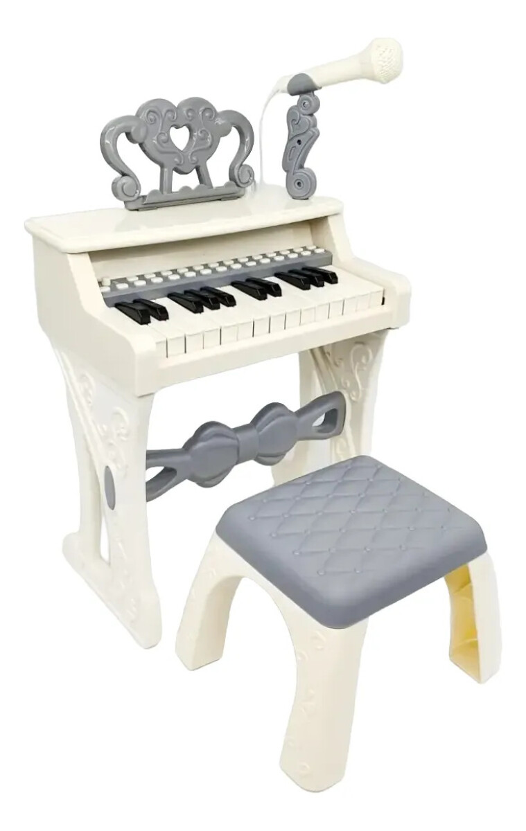 Piano órgano infantil con micrófono y banquito 