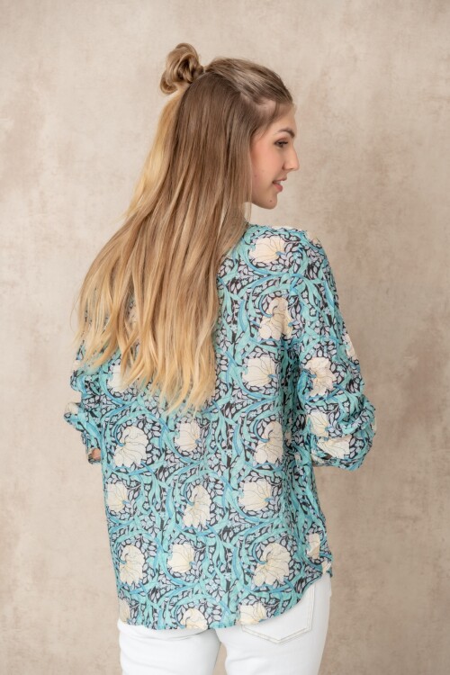 Camisa estampada Tulip Aqua