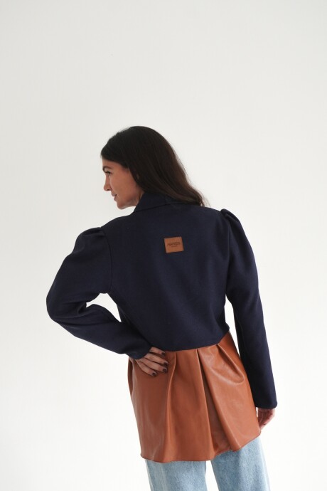 Blazer Office Lana Azul / Camel