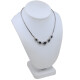 Gargantilla oro 18k blanco, zafiros azules y brillantes Gargantilla oro 18k blanco, zafiros azules y brillantes