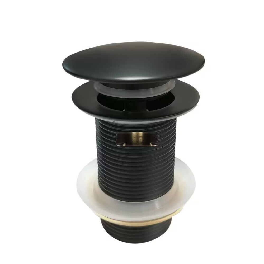 Válvula lavatorio negro mate c/desborde click 1.1/4 Válvula Lavatorio Negro Mate C/desborde Click 1.1/4