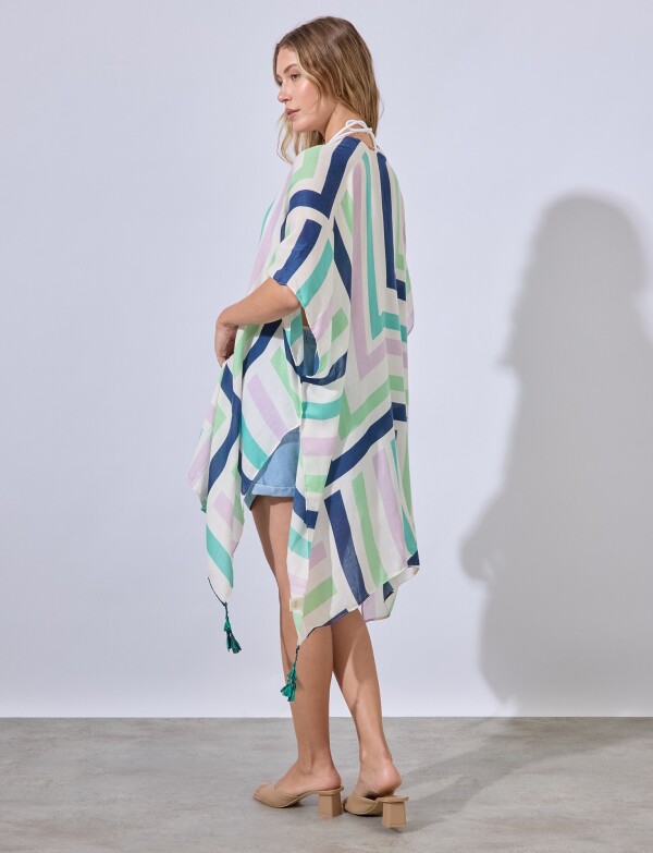 Kimono Lineas MULTI/AZUL