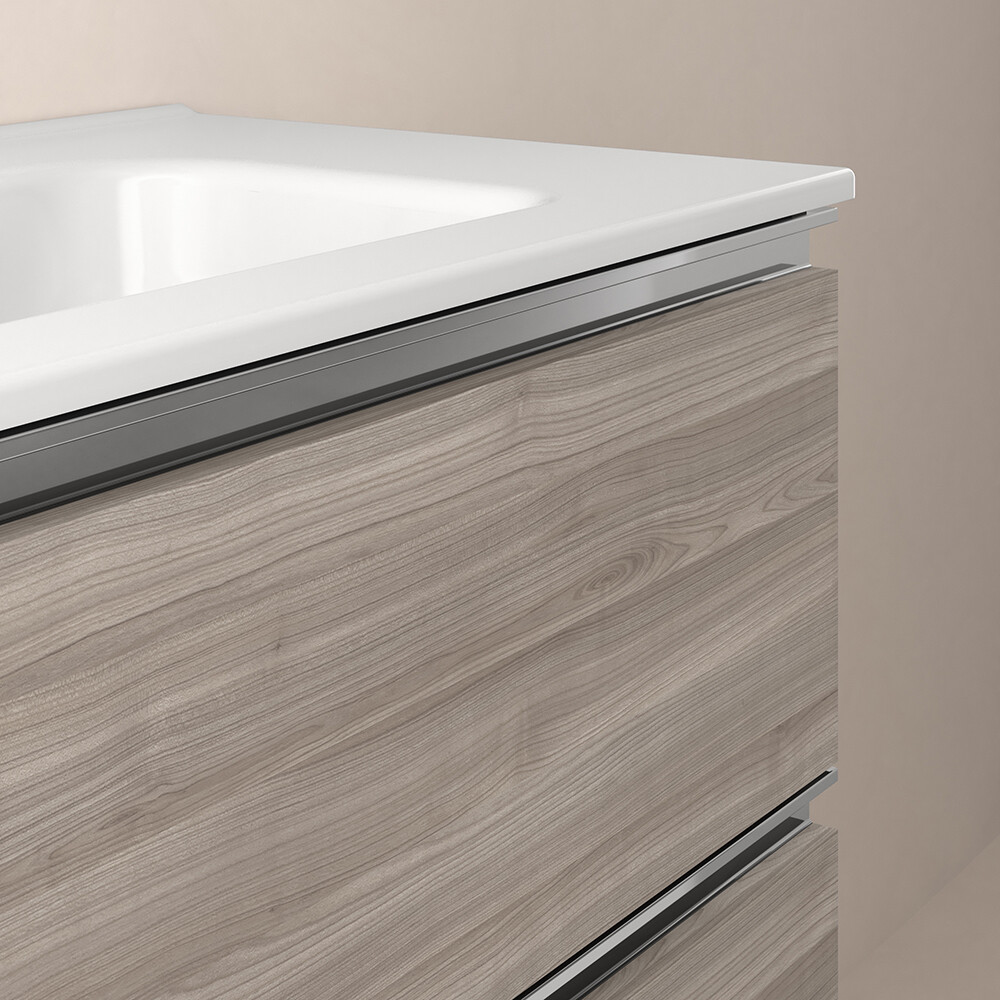 CONJUNTO MUEBLE DE BAÑO SUSPENDIDO MODELO VIDA 80 CM COLOR GRIS ARENADO CON MESADA Y ESPEJO Conjunto Mueble De Baño Suspendido Modelo Vida 80 Cm Color Gris Arenado Con Mesada Y Espejo