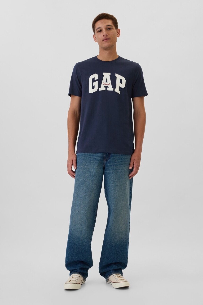 Remera Logo Gap Manga Corta Hombre Tapestry Navy
