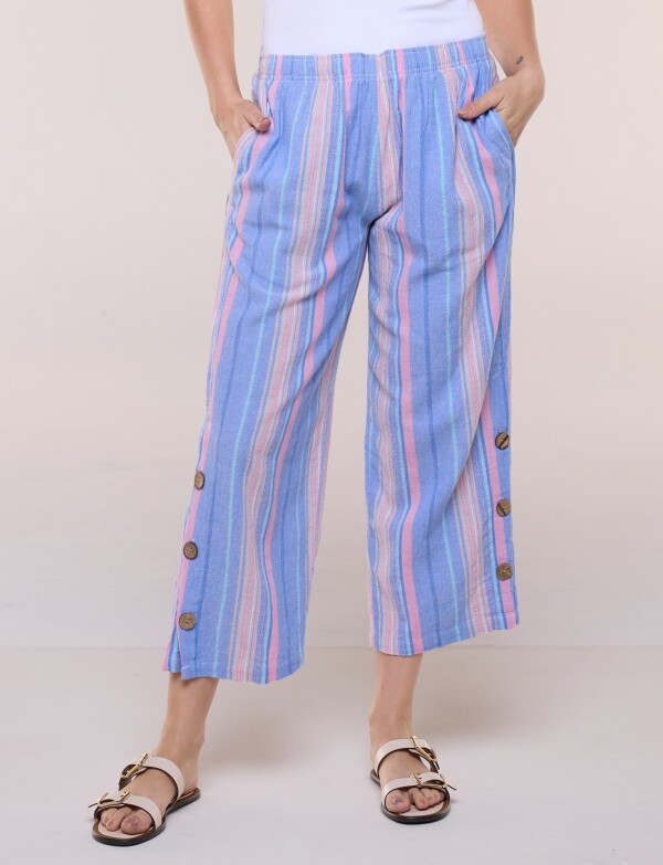 Pantalón Con Aberturas Laterales CELESTE/MULTI