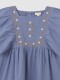 Vestido Con Bordados Azul Claro