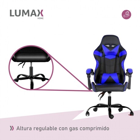 Silla Gamer Lumax Modelo ROM Negro/Azul