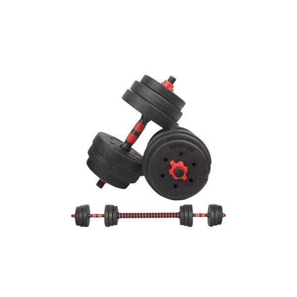 Set Mancuernas Ajustable Regulables 20kg Juego Kit 3 En 1 Disco Pesa Barra Imback Color Negro Y Rojo Set Mancuernas Ajustable Regulables 20kg Juego Kit 3 En 1 Disco Pesa Barra Imback Color Negro Y Rojo