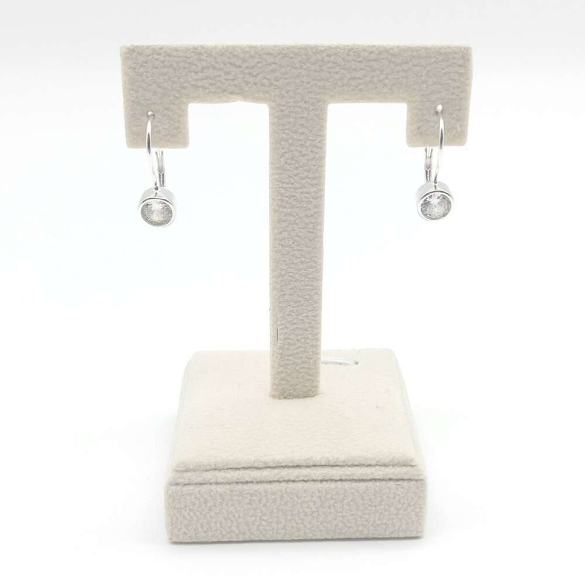 Par De Caravanas De Plata 95 Con Circonias - Punto De Luz 