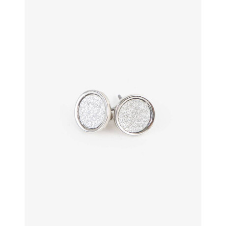 Aros Con Glitter Plateado