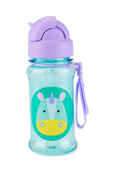 Botella de plástico Tritan, con sorbito, diseño unicornio Botella de plástico Tritan, con sorbito, diseño unicornio