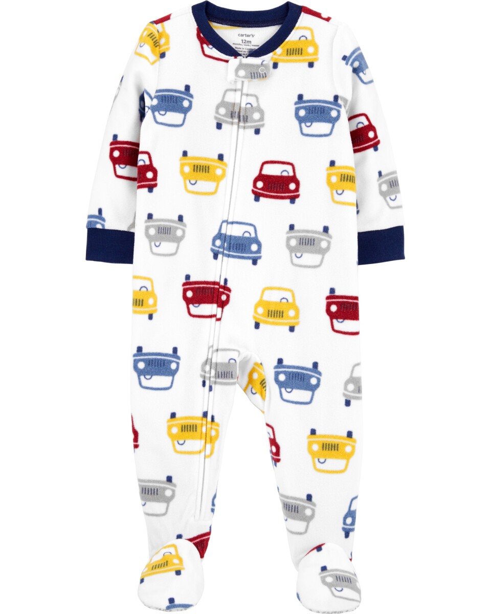 Pijama Micropolar de Una Pieza con Pie Autos 