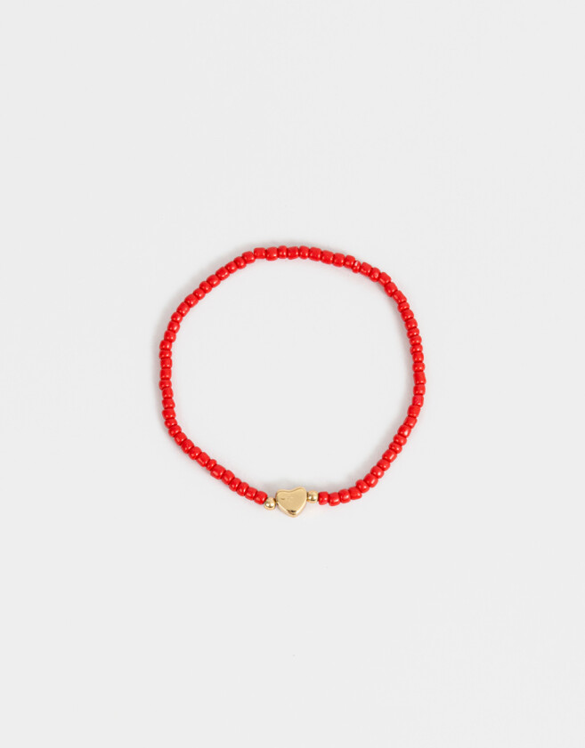 Pulseras Elásticas Con mostacillas Pulsera Elástica Corazón - Dorado