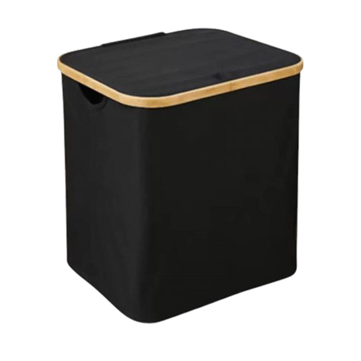 CANASTO TELA PLEGABLE MARCO MADERA CUADRADO 3COL 30X30X9CM 