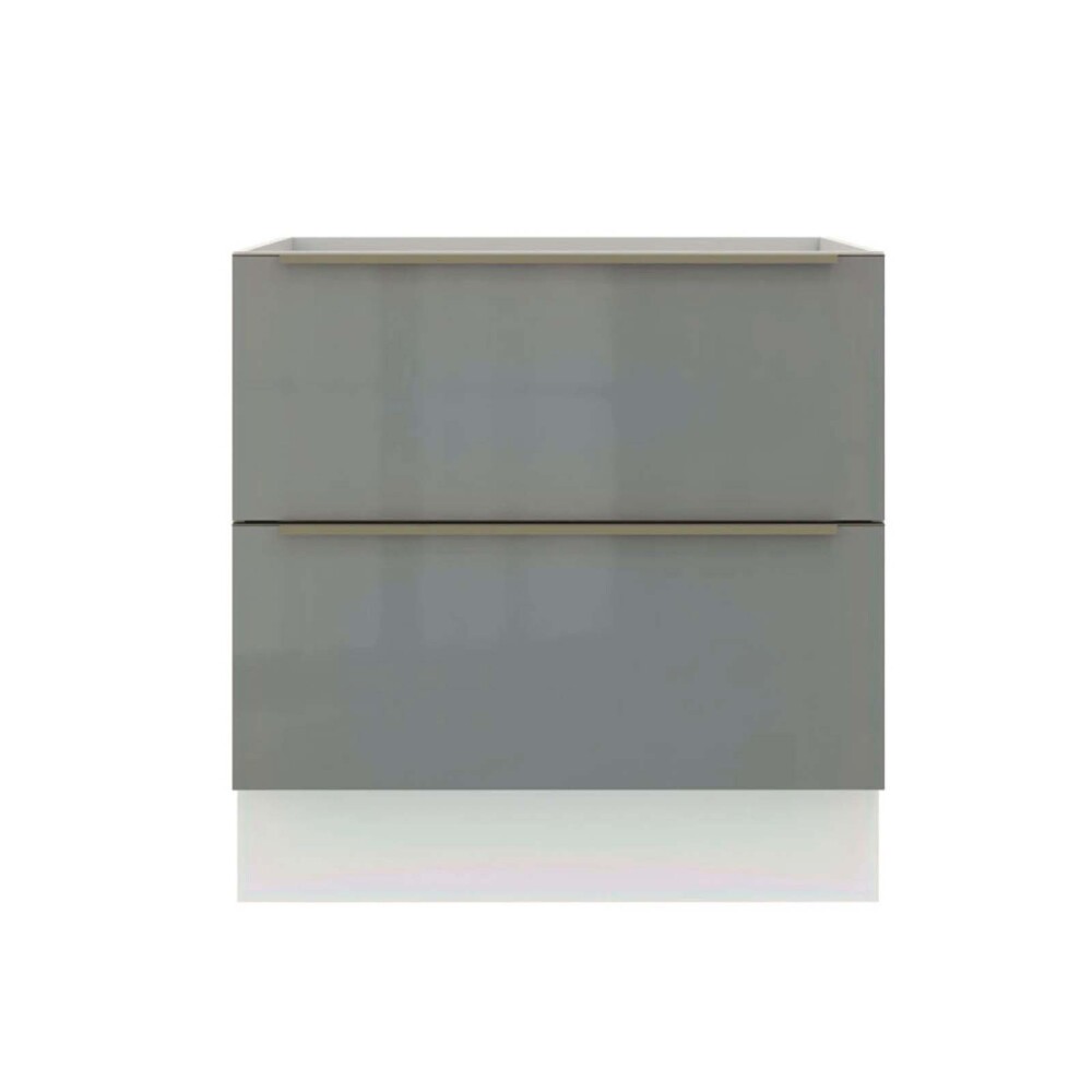 BAJO MESADA 80 CM MDP-Y-VIDRIO BLANCO LUX