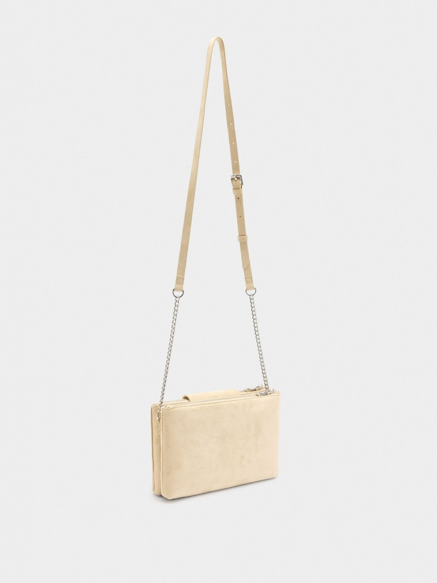 Bolso Bandolera Doble Efecto Piel taupe