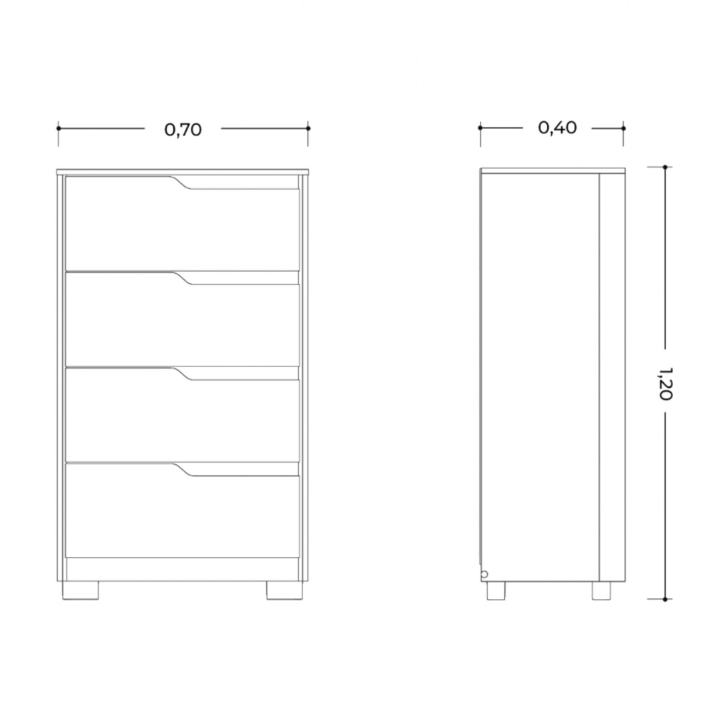 Comoda 4 Cajones - Sole Blanco