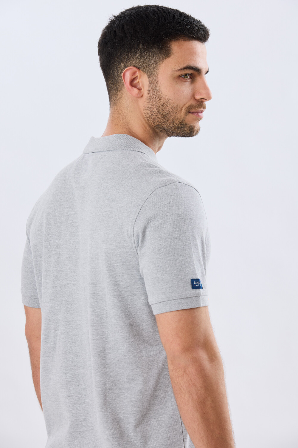 REMERA POLO LISA PIQUÉ Gris
