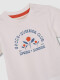 Camiseta Estampado Flor Naranja Blanco