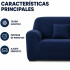 Cubre Sofá Elástico Elastizado Funda 3 Cuerpo Plaza Variante Color Azul