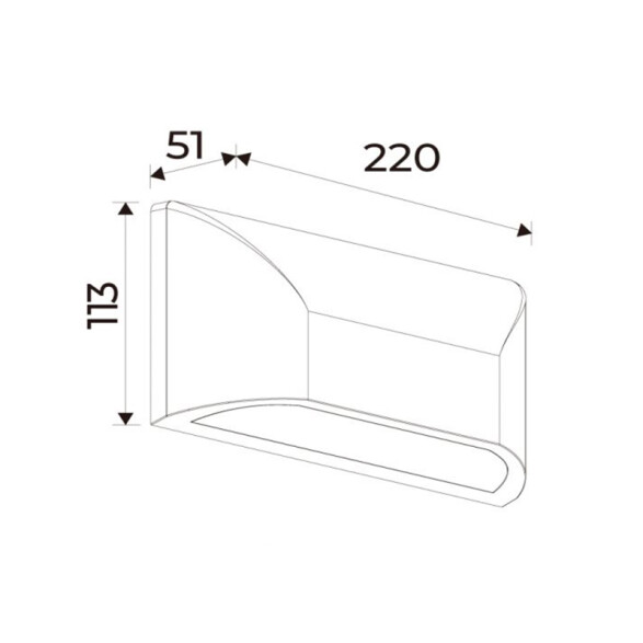 Aplique de pared LED, gris oscuro, IP65 12W 3000K AO1120