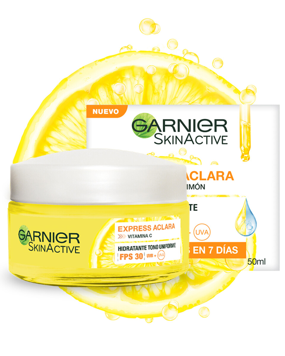 Crema facial Garnier Express Aclara FPS 30 con vitamina C 50ml 
