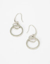 Aros Colgantes Largos Metal Aros Con Anillos Entrelazados - Plateado Hematite