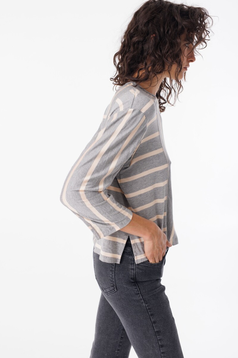 Remera Viento Raya Gris
