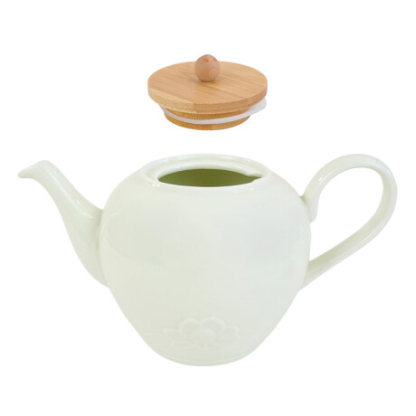 Tetera de ceramica con tapa de madera Tetera de ceramica con tapa de madera