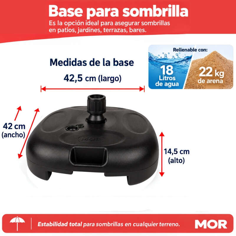 Base para sombrilla 42.5 x 43 x 14.5cm NEGRO